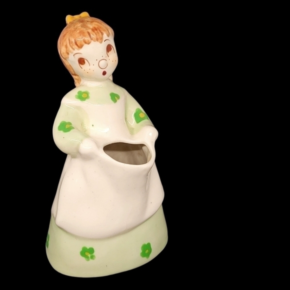 Vintage California Pottery DELEE? Rare freckled girl planter vase - Picture 8 of 10